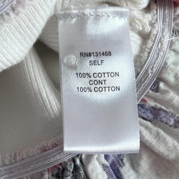 Fate Floral Sleeve Faux Layered Sweater Blouse 100% Cotton Size Small - Picture 8 of 9